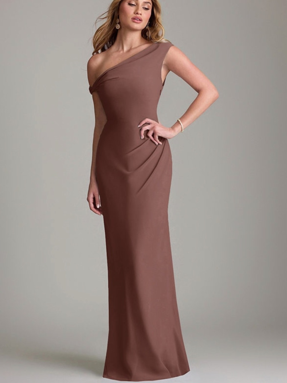 Azazie Emerson Espresso Chiffon Bridesmaid Dress